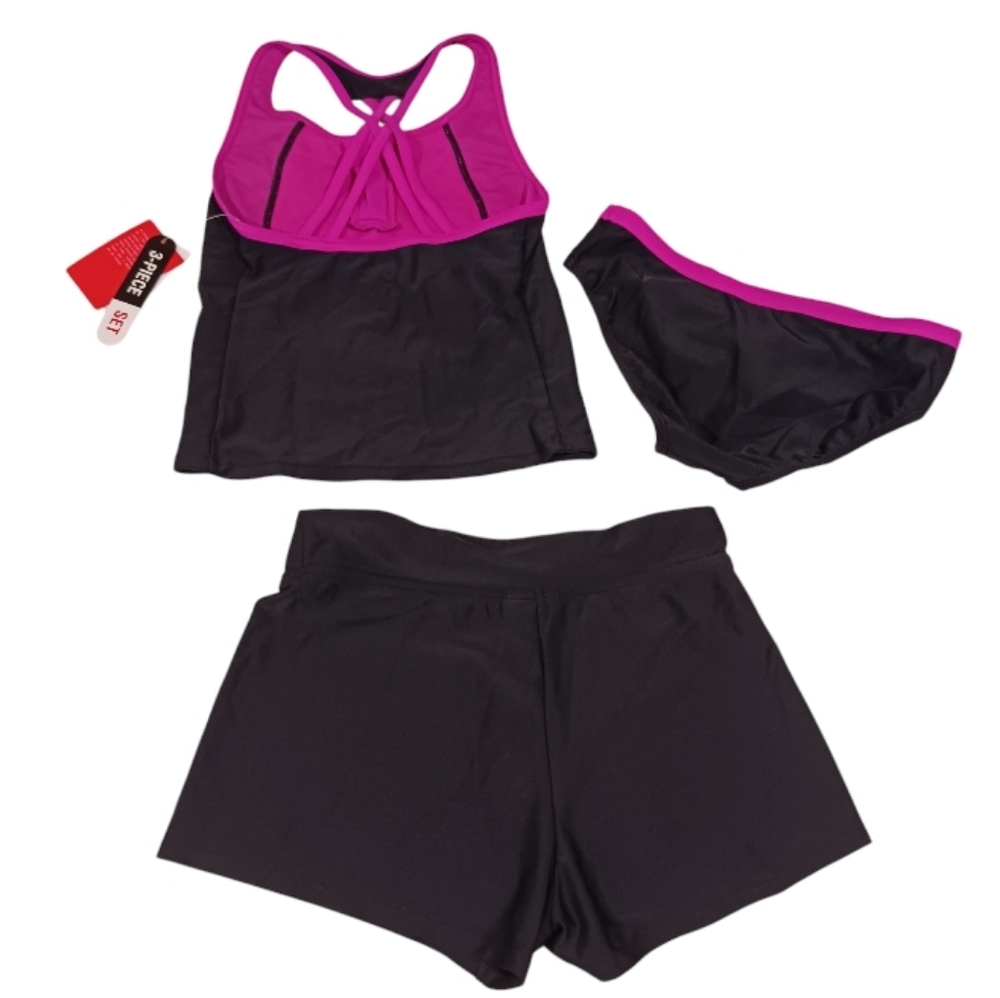 ZeroXposur 3-PC Swim Set Tankini Bottoms & Shorts - Picture 3 of 9